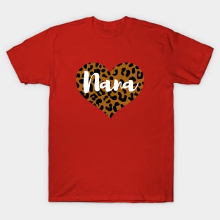 Cute Leopard Print Nana Heart T-Shirt